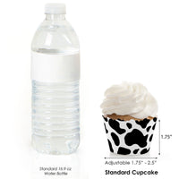 Cow Print - Farm Animal Party Decorations - Party Cupcake Wrappers - Set of 12