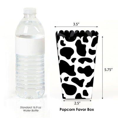 Cow Print - Farm Animal Party Favor Popcorn Treat Boxes - Set of 12
