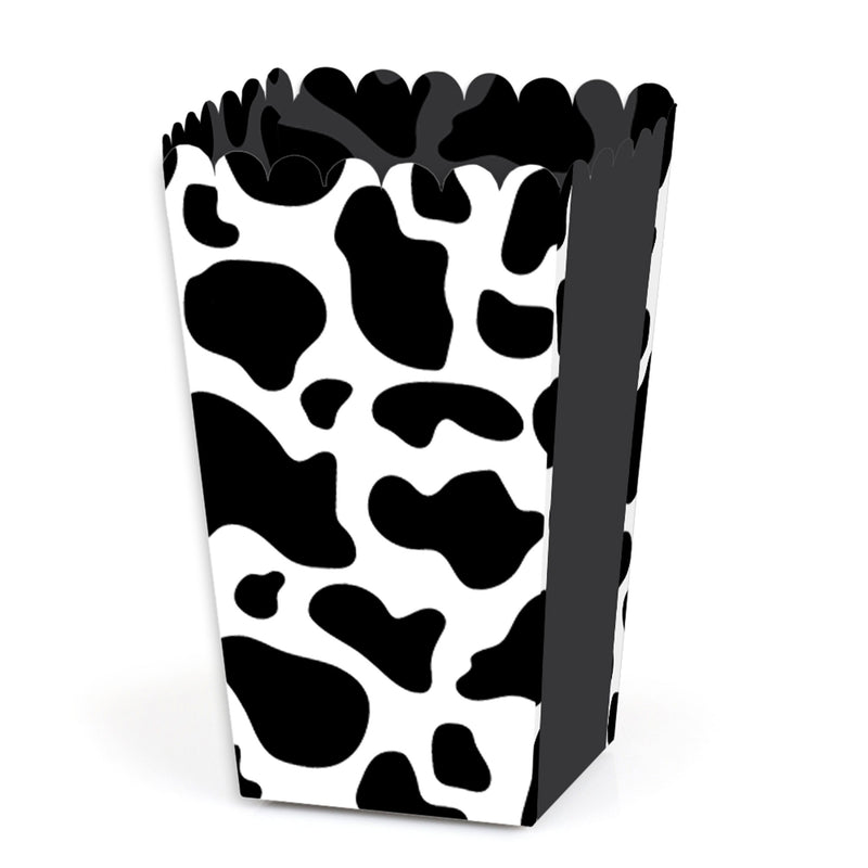 Cow Print - Farm Animal Party Favor Popcorn Treat Boxes - Set of 12