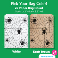 Paper Treat Bags - Creepy Spiders - 25 Ct