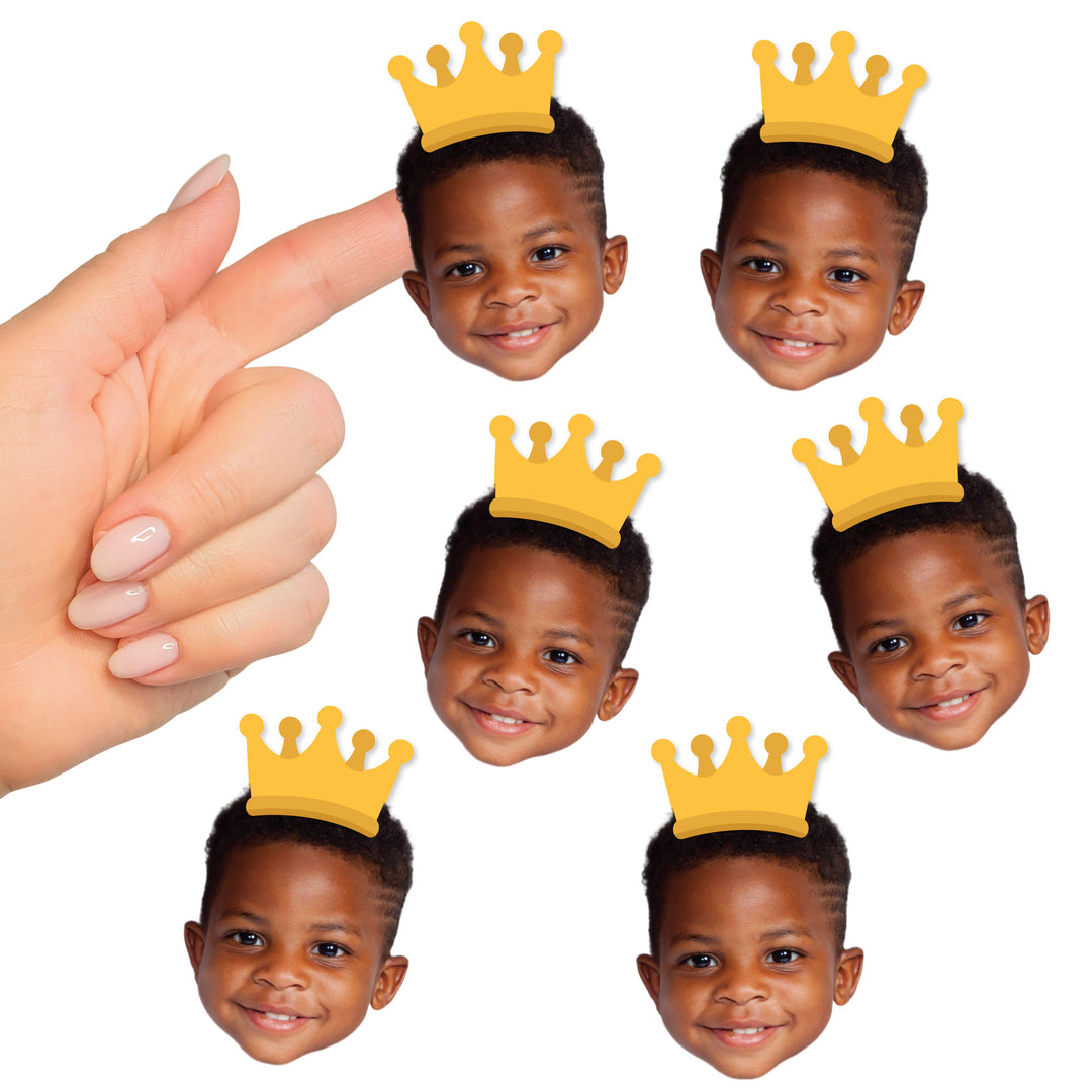 Custom Photo Crown Fun Face Cut-Out Stickers - Set of 24