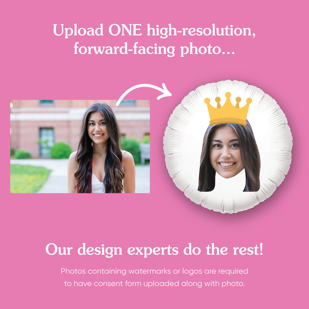 Personalized Crown Fun Face Photo Balloon