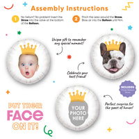 Personalized Crown Fun Face Photo Balloon