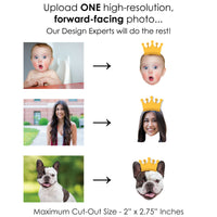 Custom Fun Face Crown Cut-Outs - 24 Ct