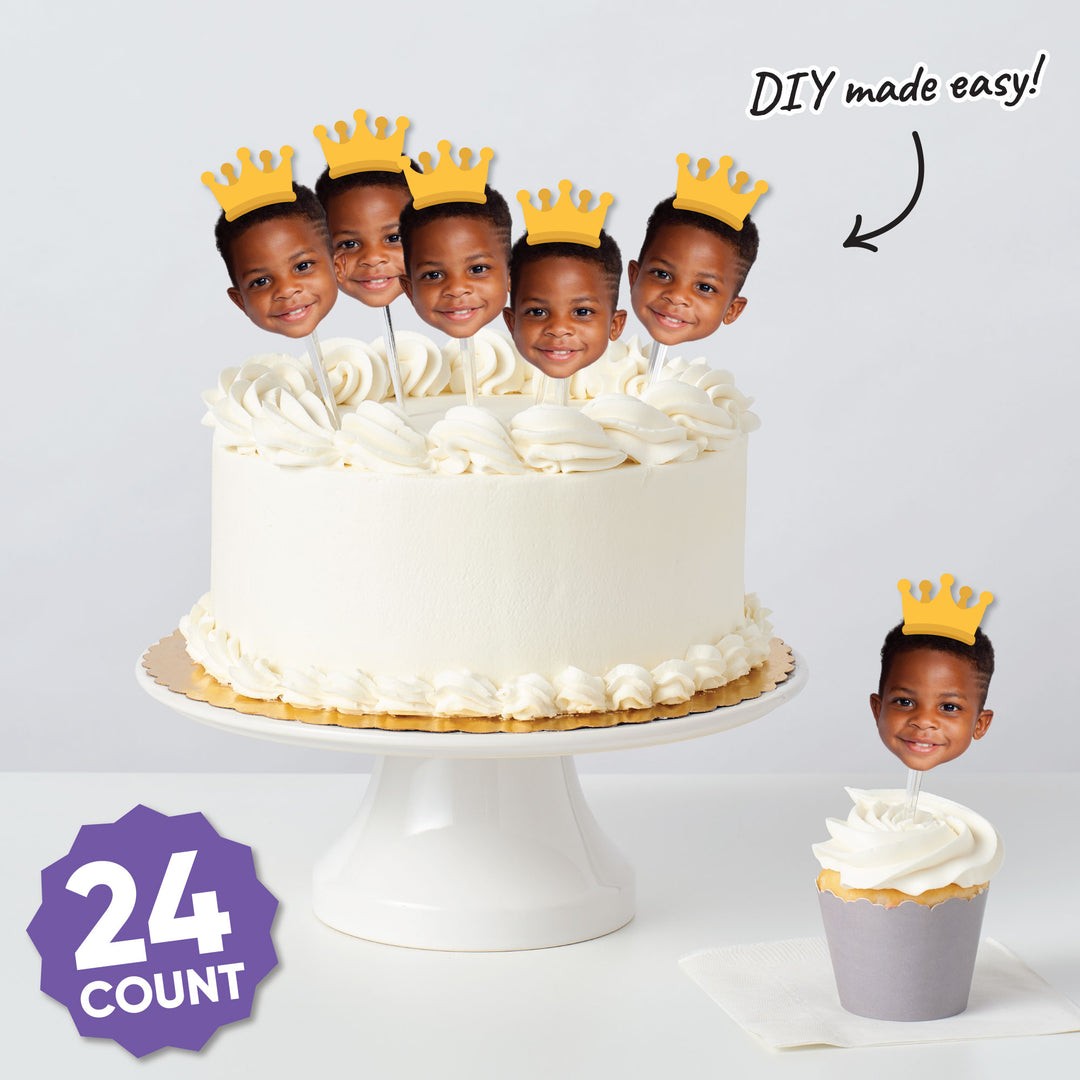 Custom Fun Face Crown Cut-Outs - 24 Ct