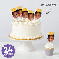 Custom Fun Face Crown Cut-Outs - 24 Ct