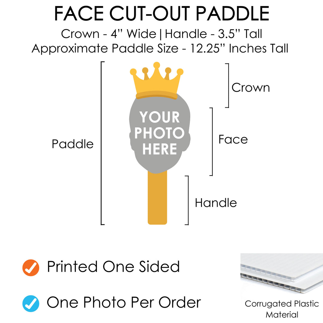 Custom Crown Fun Face Photo Paddles