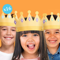 Paper Crown Headbands - 16 Ct