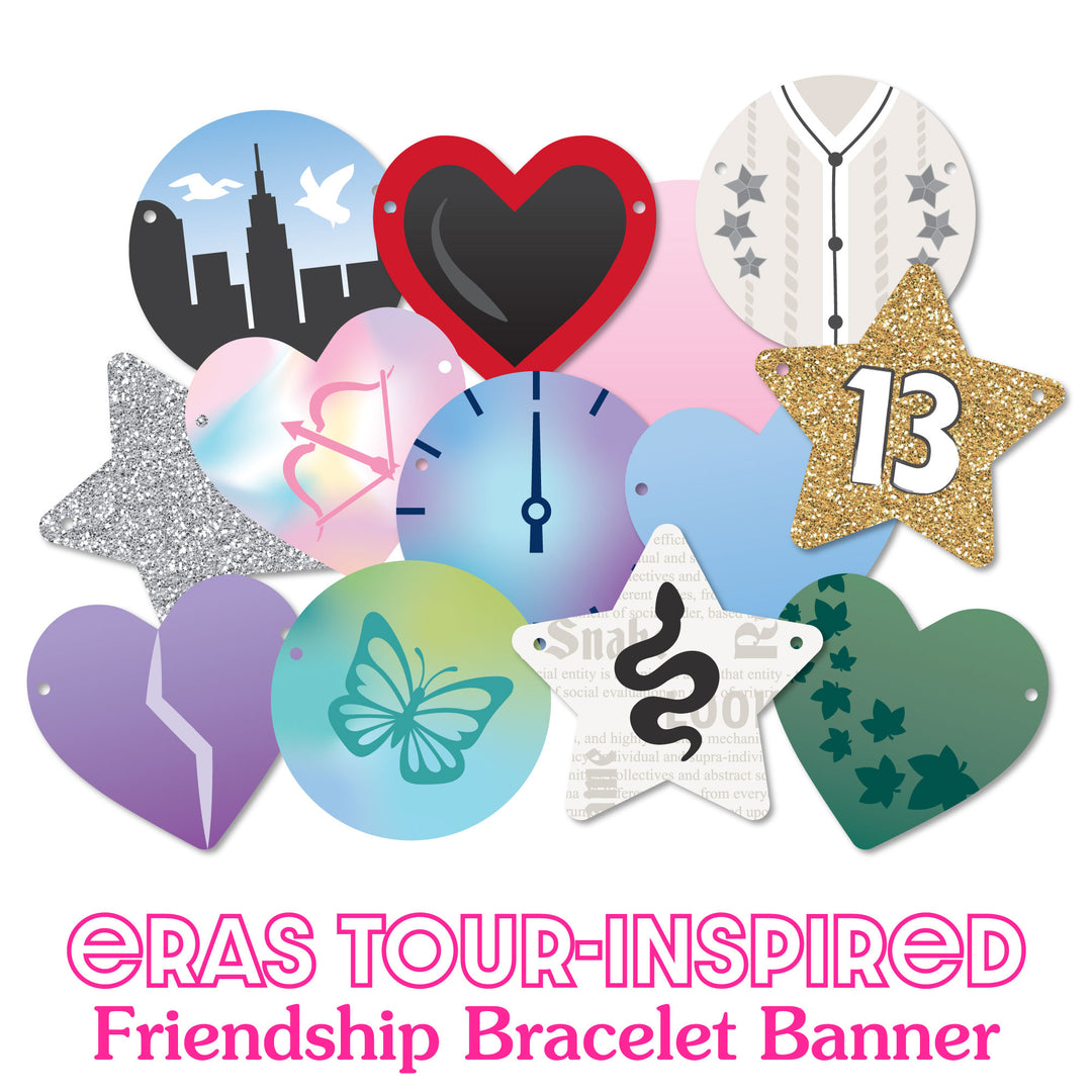 Custom In My Party Era Banner, Eras Party Decorations, Large Friendship Bracelet Banners, 42 Pieces