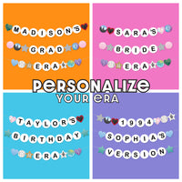 Custom In My Party Era Banner, Eras Party Decorations, Large Friendship Bracelet Banners, 42 Pieces