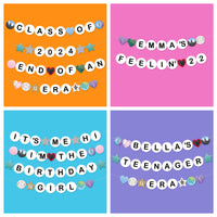 Custom In My Party Era Banner, Eras Party Decorations, Large Friendship Bracelet Banners, 42 Pieces
