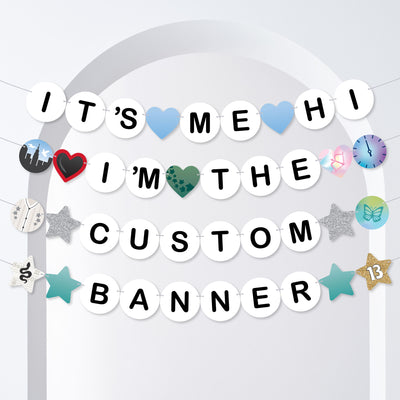 Custom In My Party Era Banner, Eras Party Decorations, Large Friendship Bracelet Banners, 42 Pieces