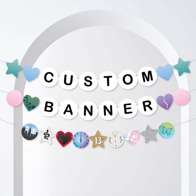 Custom In My Party Era Banner, Eras Party Decorations, Large Friendship Bracelet Banners, 42 Pieces