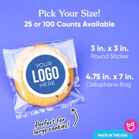 Custom Logo Stickers & Clear Cookie Bags