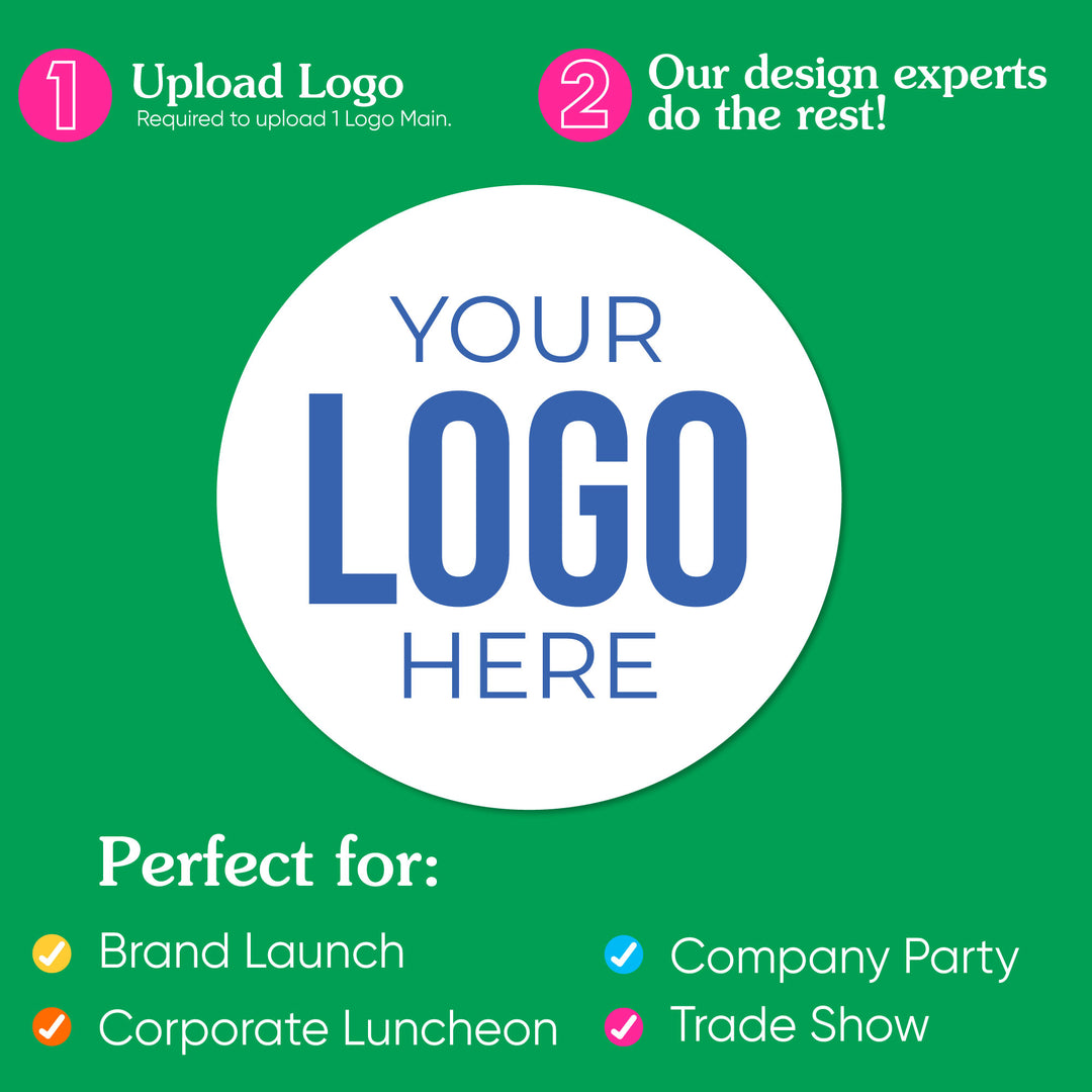 Custom Logo Pinback Buttons - 8 Ct