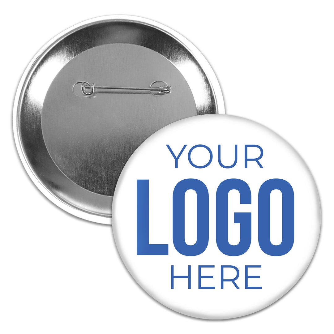 Custom Logo Pinback Buttons - 8 Ct