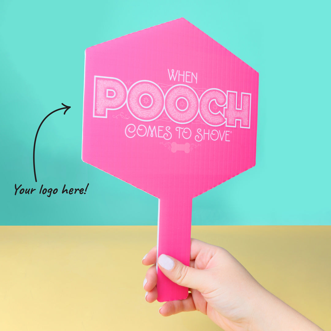 Custom Logo Paddles - Personalized Branded Business Party Photo Booth and Fan Props - Set of 6