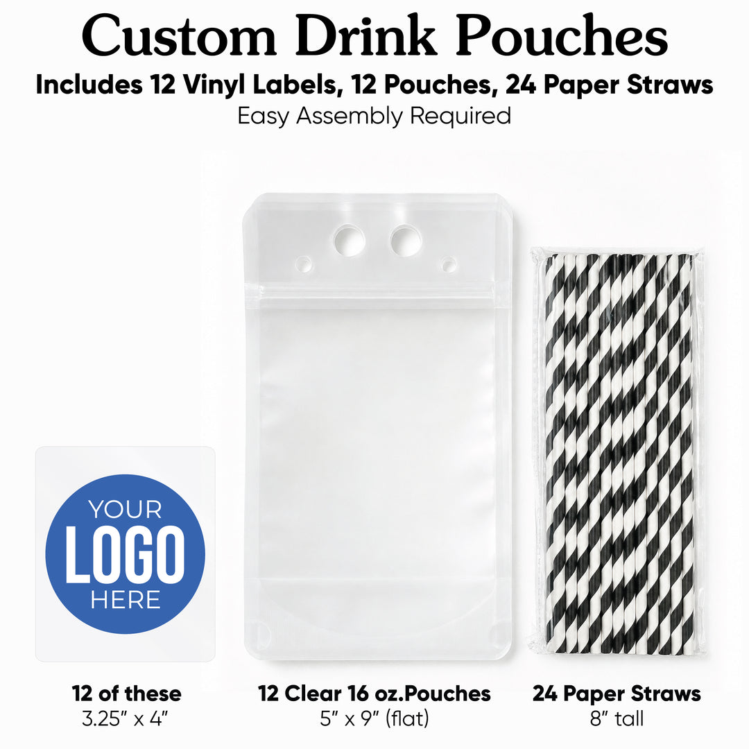 Custom Logo Drink Pouches - 12 Ct