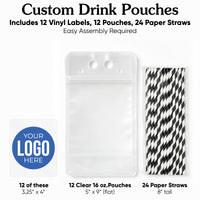 Custom Logo Drink Pouches - 12 Ct