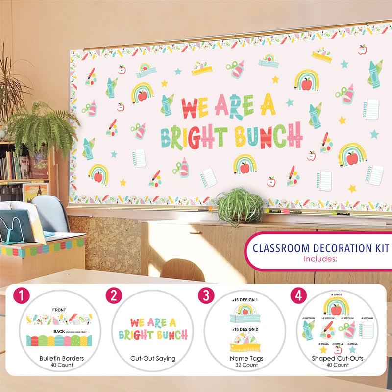 Cute and Colorful School - School Bulletin Board Set - Classroom Decoration Kit