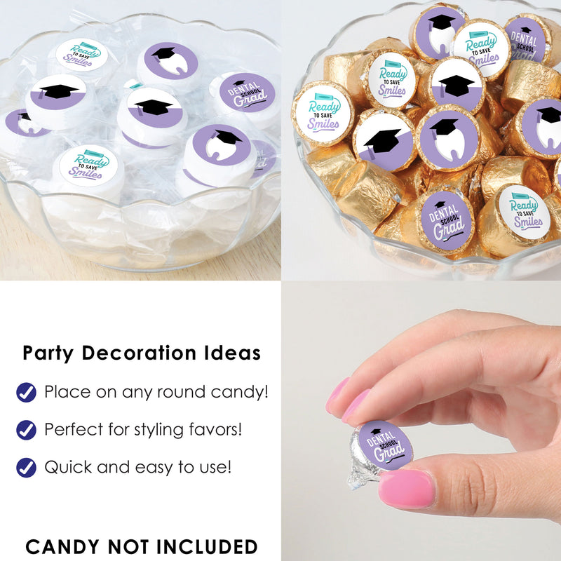 Dental School Grad - Dentistry and Hygienist Graduation Party Small Round Candy Stickers - Party Favor Labels - 324 Count