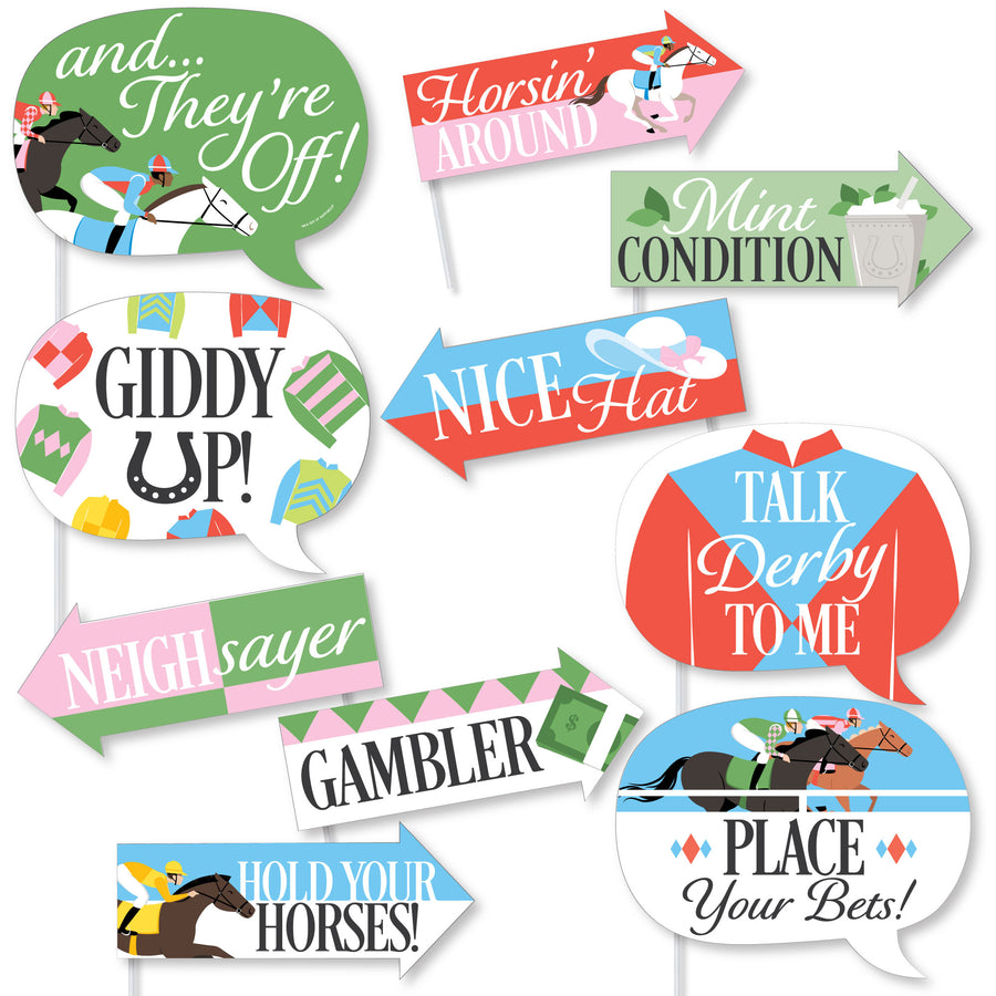 Derby Horse Race funny photo booth props set