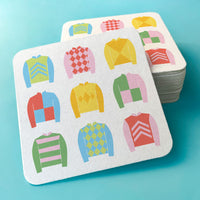 Derby Horse Race square drink coasters