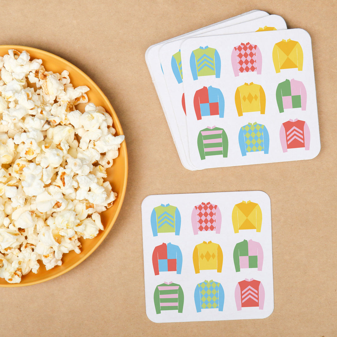 Derby Horse Race square drink coasters