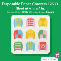 Absorbent pulpboard coaster detail