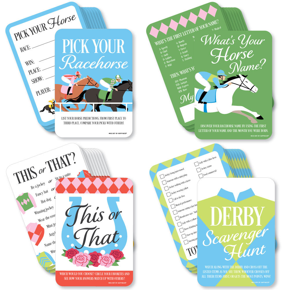 Derby Horse Race party game bundle with 40 cards
