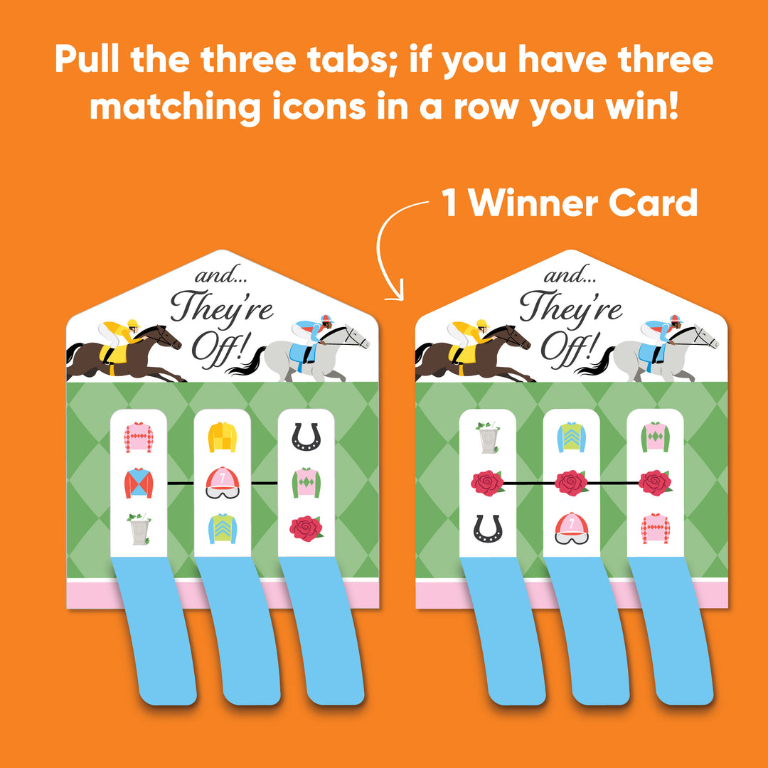 Perforated Derby pull tabs game card