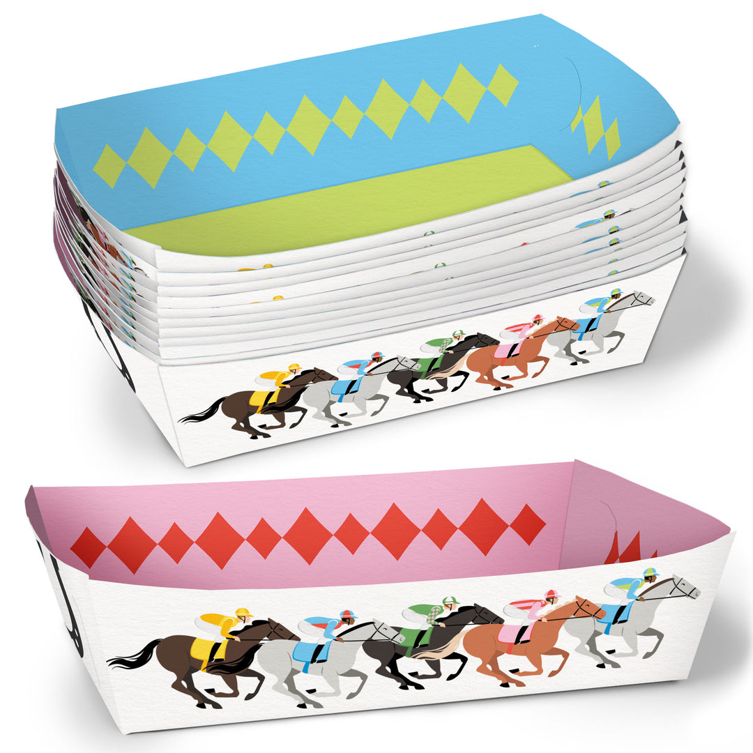 Derby Horse Race paper food trays set