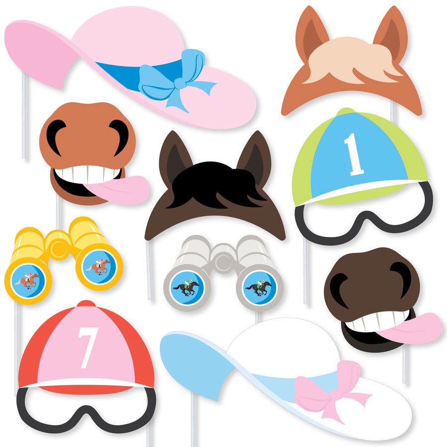 Derby Horse Race glasses and mask photo booth props