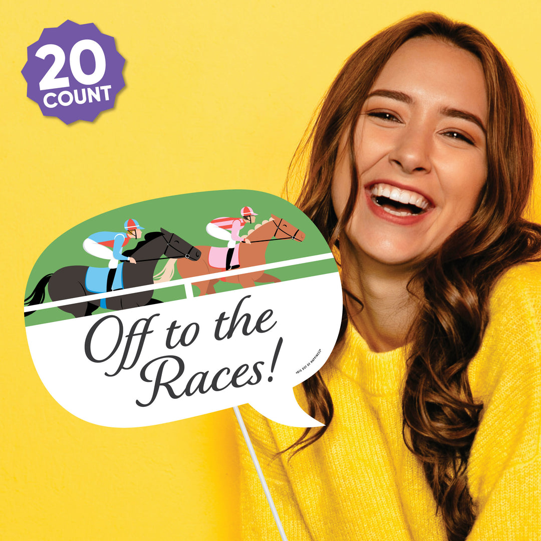 Horse racing phrase bubble photo prop close-up