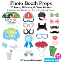 Twenty Derby photo props with sticks and stickers
