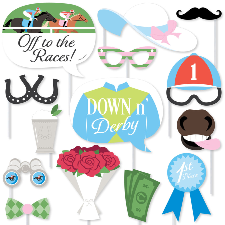 Derby Horse Race 20-piece photo booth props set