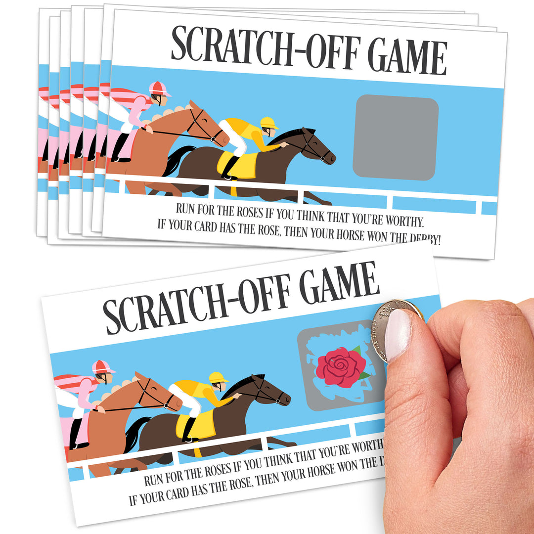 Derby Horse Race scratch-off game cards set