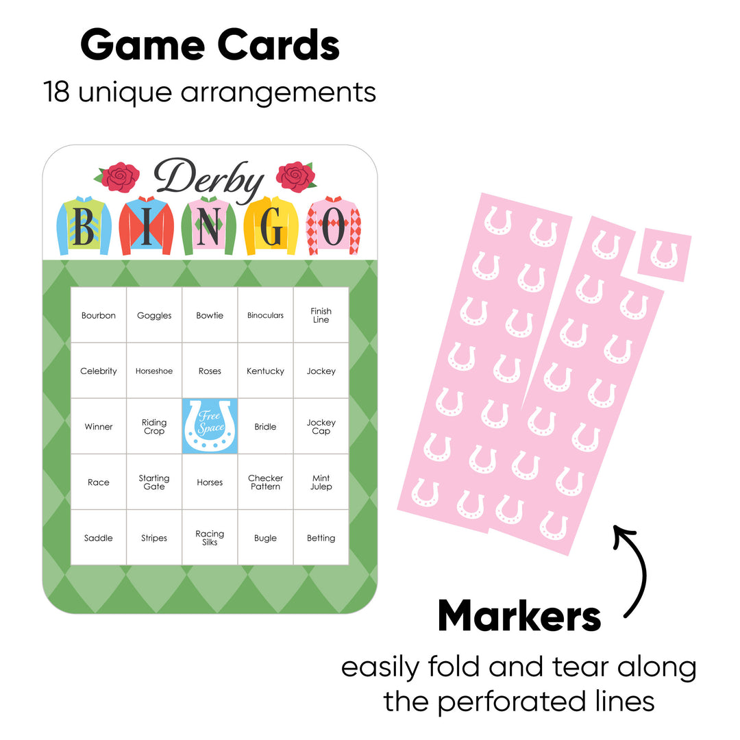 Derby bingo card design close-up