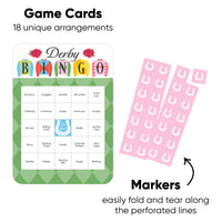 Derby bingo card design close-up