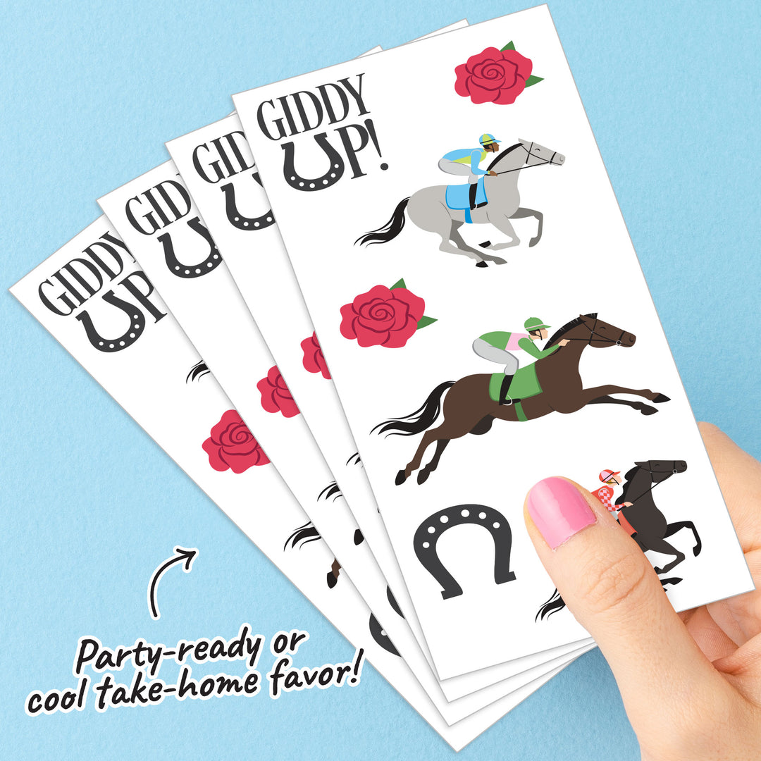 Derby Horse Race temporary tattoo sheets