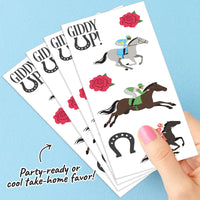 Derby Horse Race temporary tattoo sheets