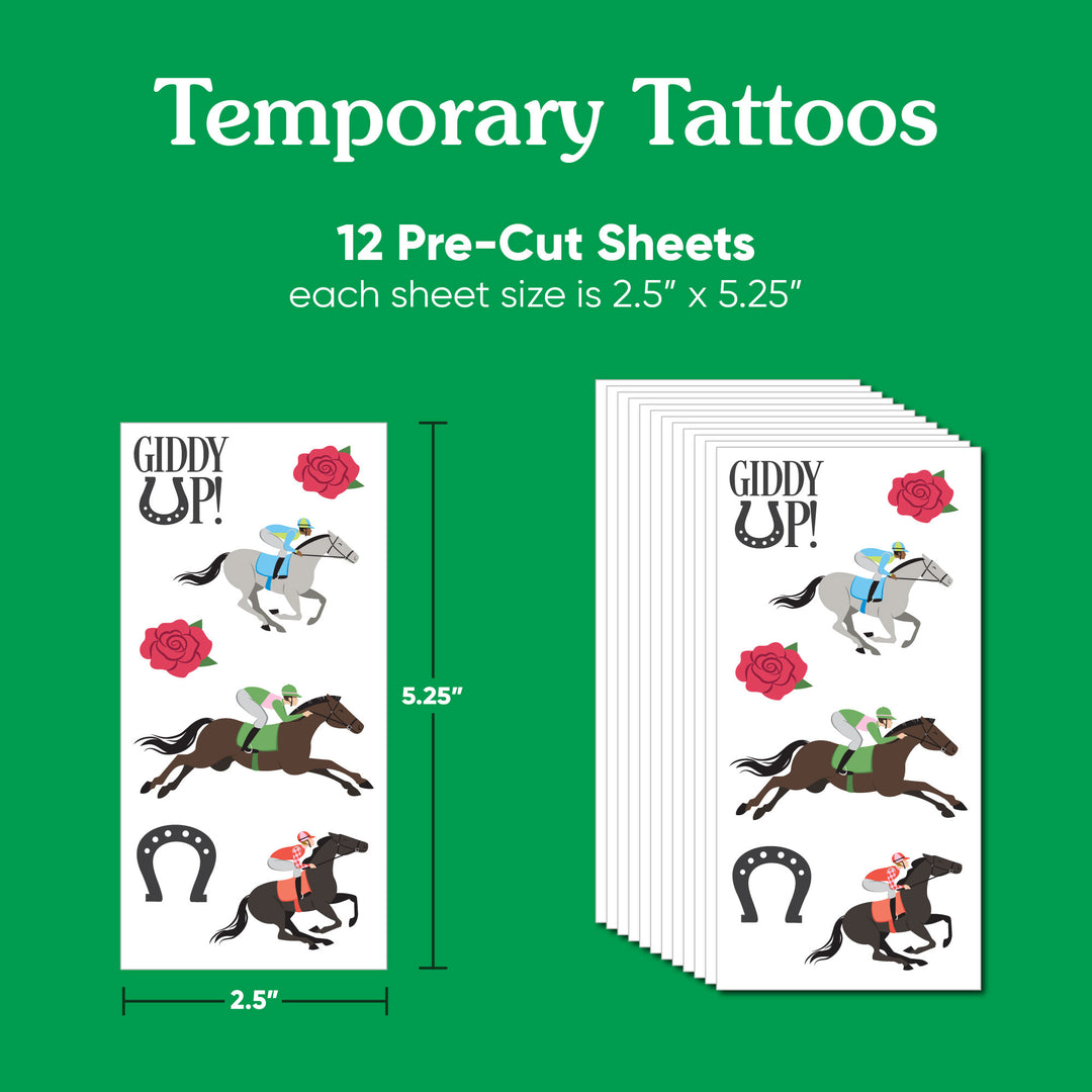Twelve tattoo sheets with 84 total tattoos