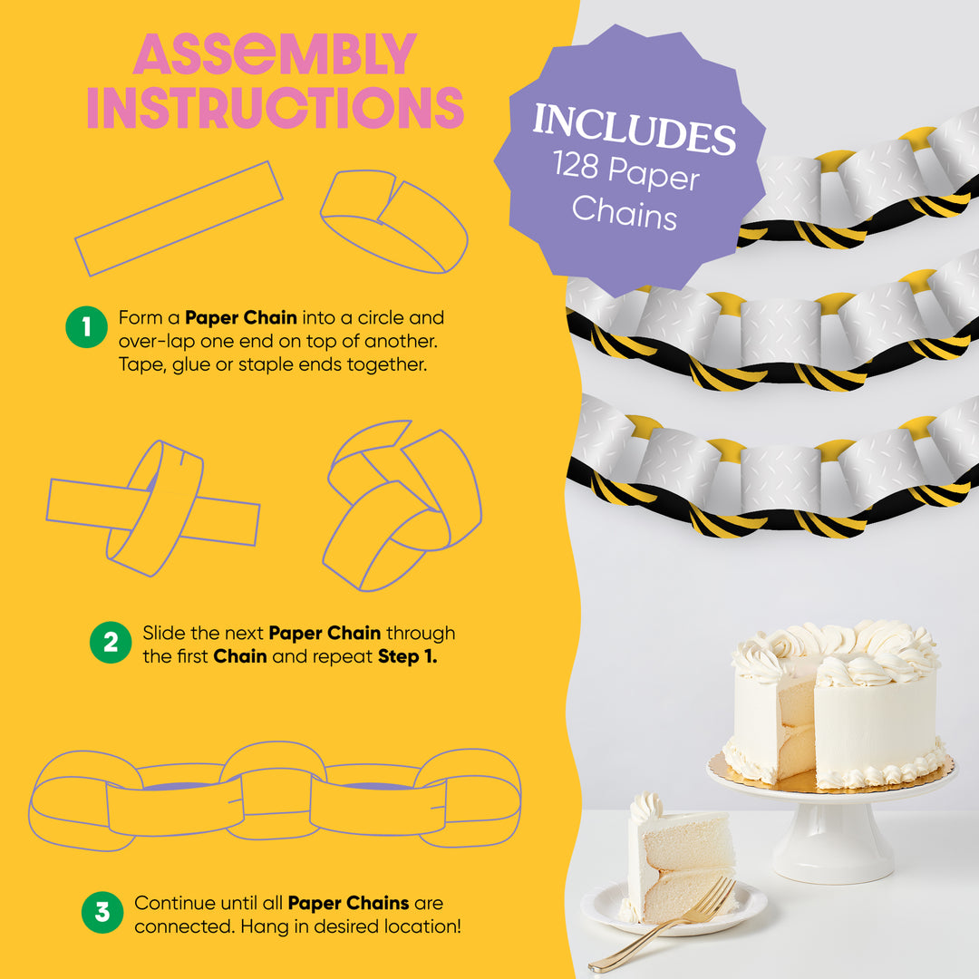 Dig It - Construction DIY Paper Chains - 128 Pc