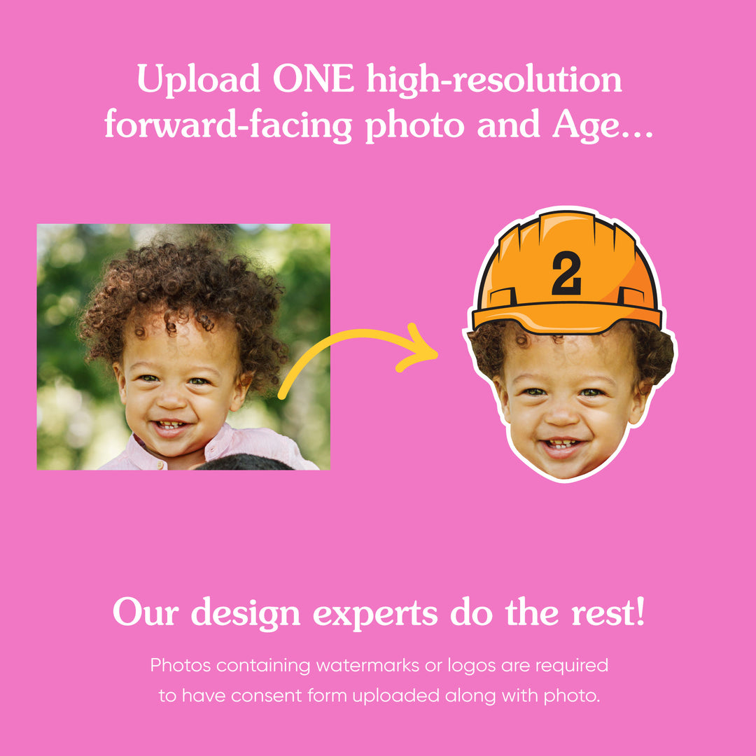 Custom Face Construction Temporary Tattoos - 12 Ct