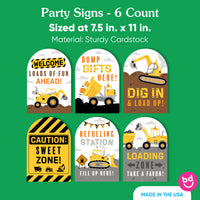 Dig It Construction Party Signs Set - 6 Ct