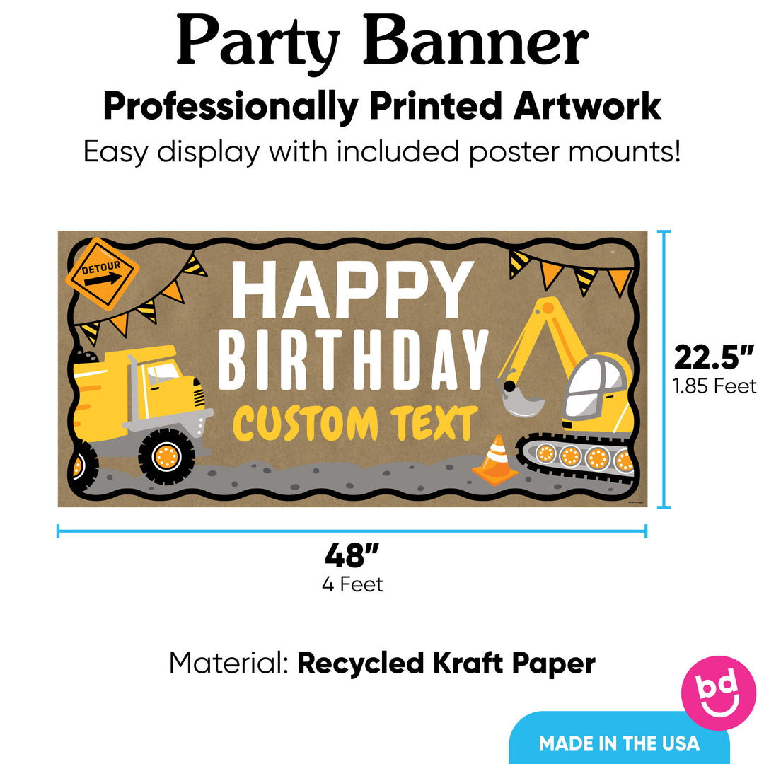 48x22.5 construction kraft banner with 8 poster mounts