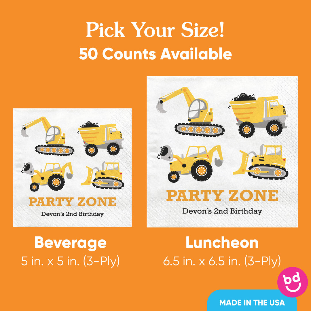 Custom Text Napkins - Construction