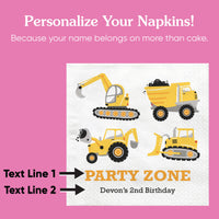 Custom Text Napkins - Construction