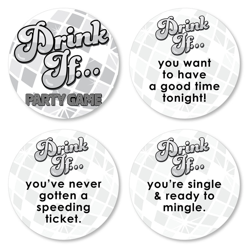 Drink If Game - Disco Ball - Groovy Hippie Party Game - 24 Count