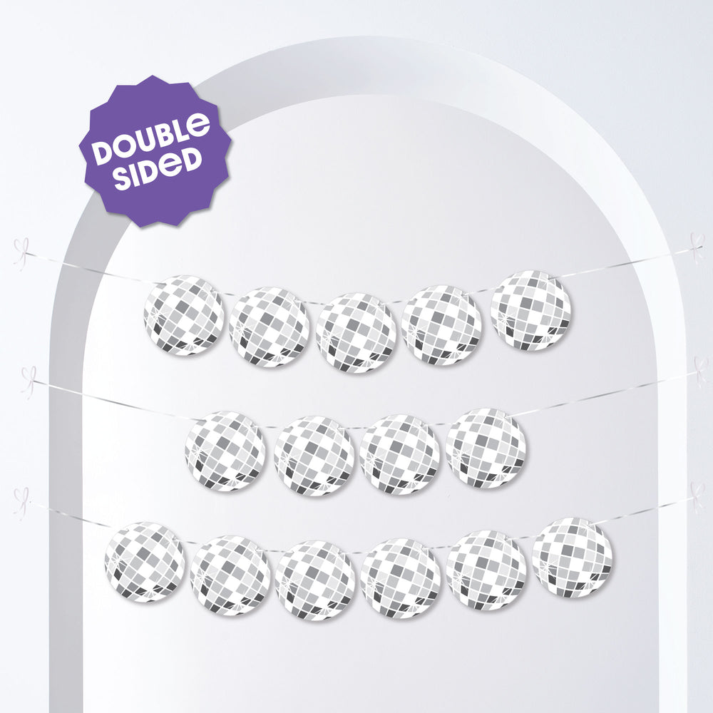 Disco Ball Garland Banner - 15 Pc